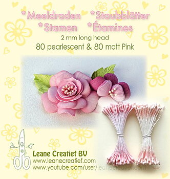 Leane Stamen 2 mm 80 Matt + 80 Pearl -Pink 