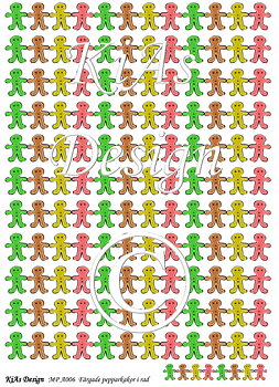 KD Mönsterpapper A006 Färgade pepparkakor i rad