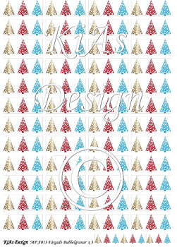 KD Mönsterpapper A013 Färgade Bubbelgranar x 3