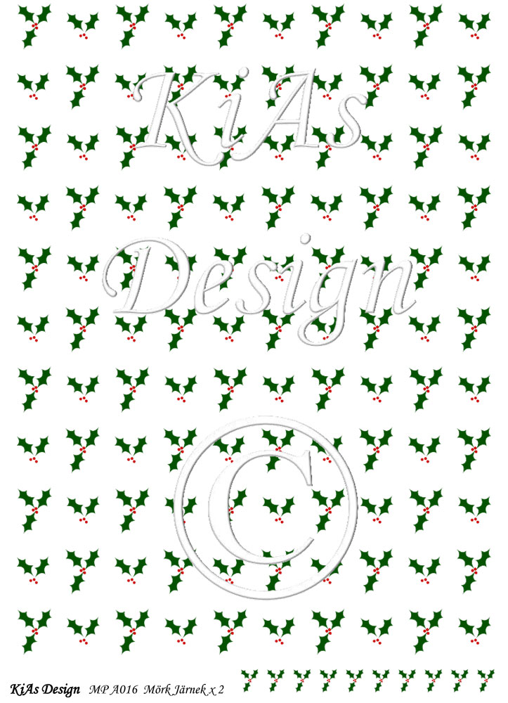KD Mönsterpapper A016 Mörk Järnek x 2