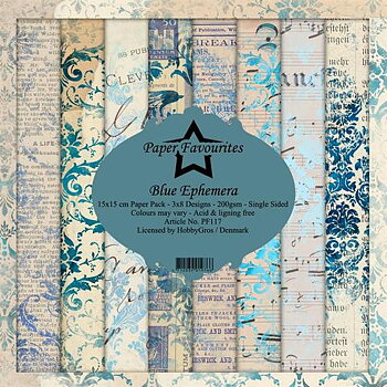 Paper Favourites PP 6x6 Blue Ephemera
