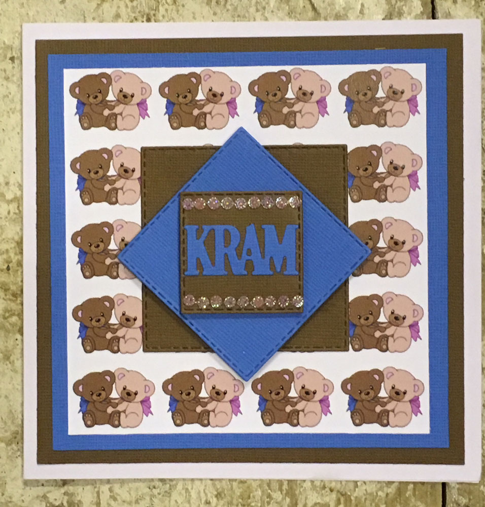 KD Mönsterpapper A028 Brun och Rosa Nalle - 2