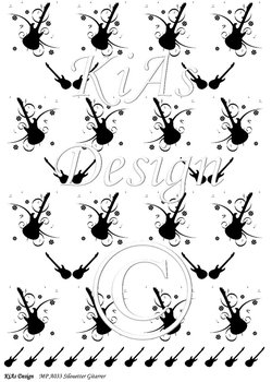 KD Mönsterpapper A033 Silouetter Gitarrer 