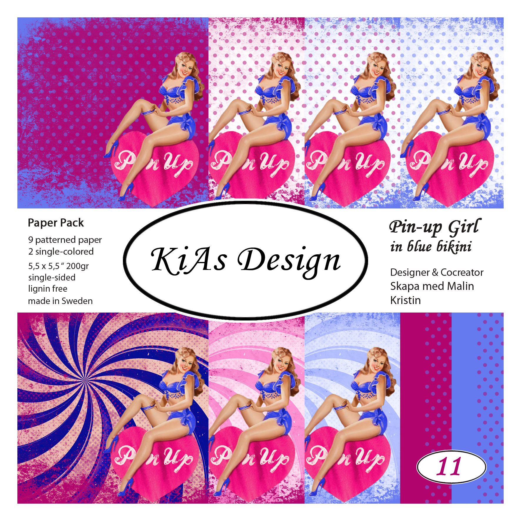 PP KD -Pin -Up Girl in blue bikini