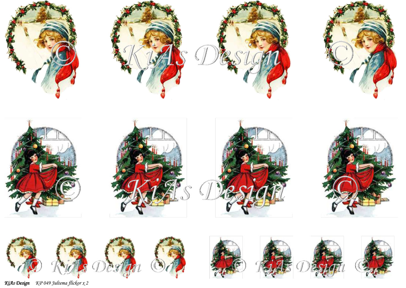 KD Klippark 049 Jultema flickor x 2