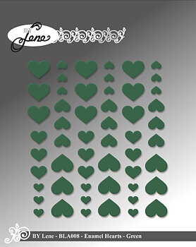 BY Lene Enamel Hearts -Green