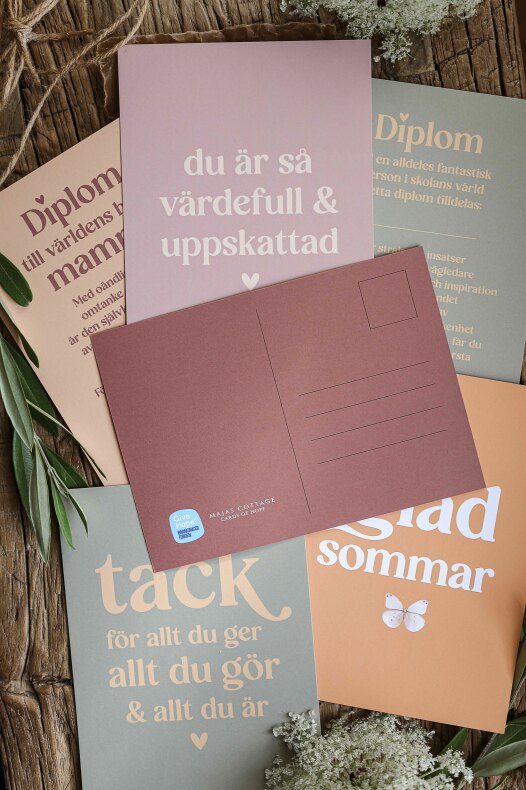 Gift card/postcard "Diploma for a great person in the school world" - Majas Cottage