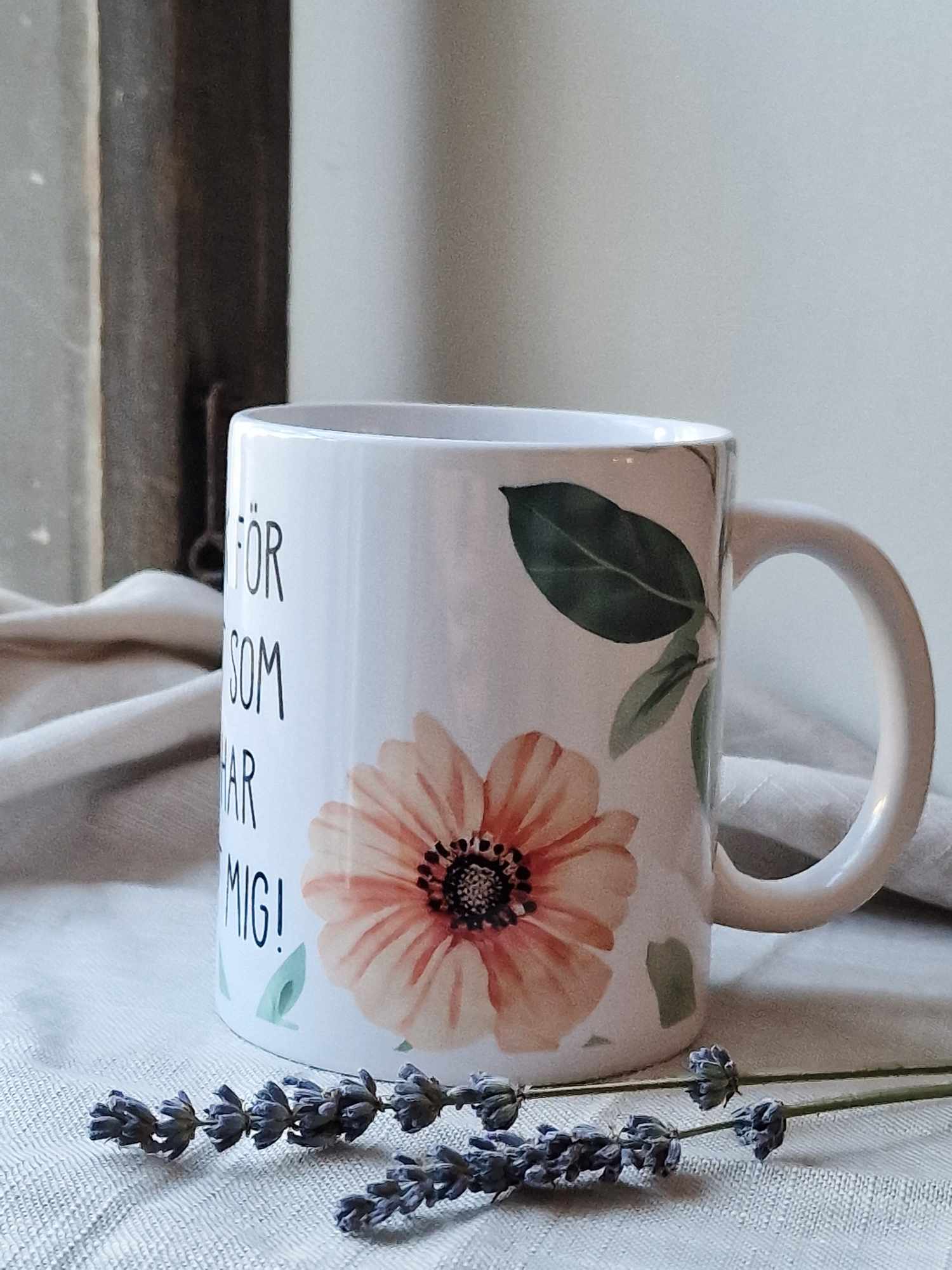 MUG "Thank you for all that you have taught me" - red flower