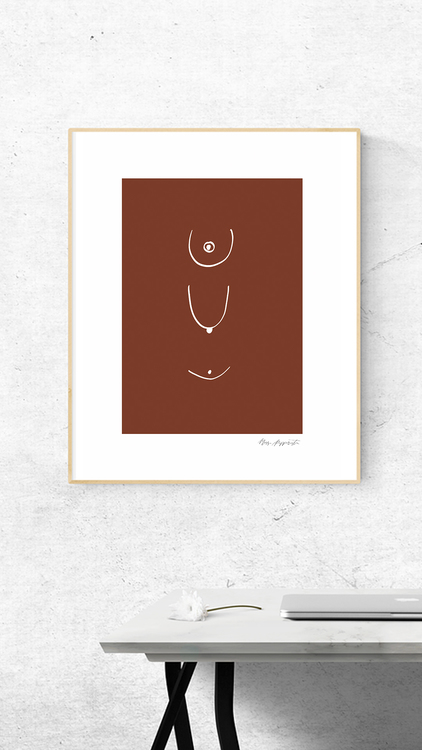 BOOBS PRINT (CAPPUCCINO) 30X40