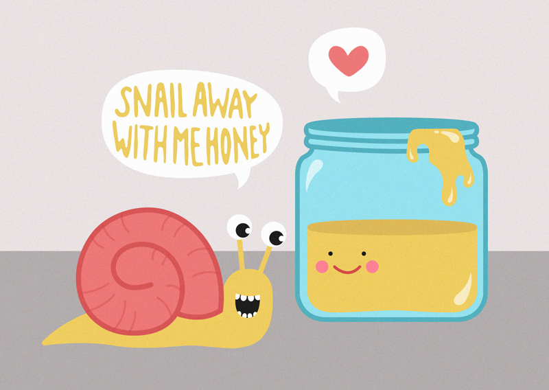 POSTCARD "SNAIL AWAY WITH ME" - BAHKADISH