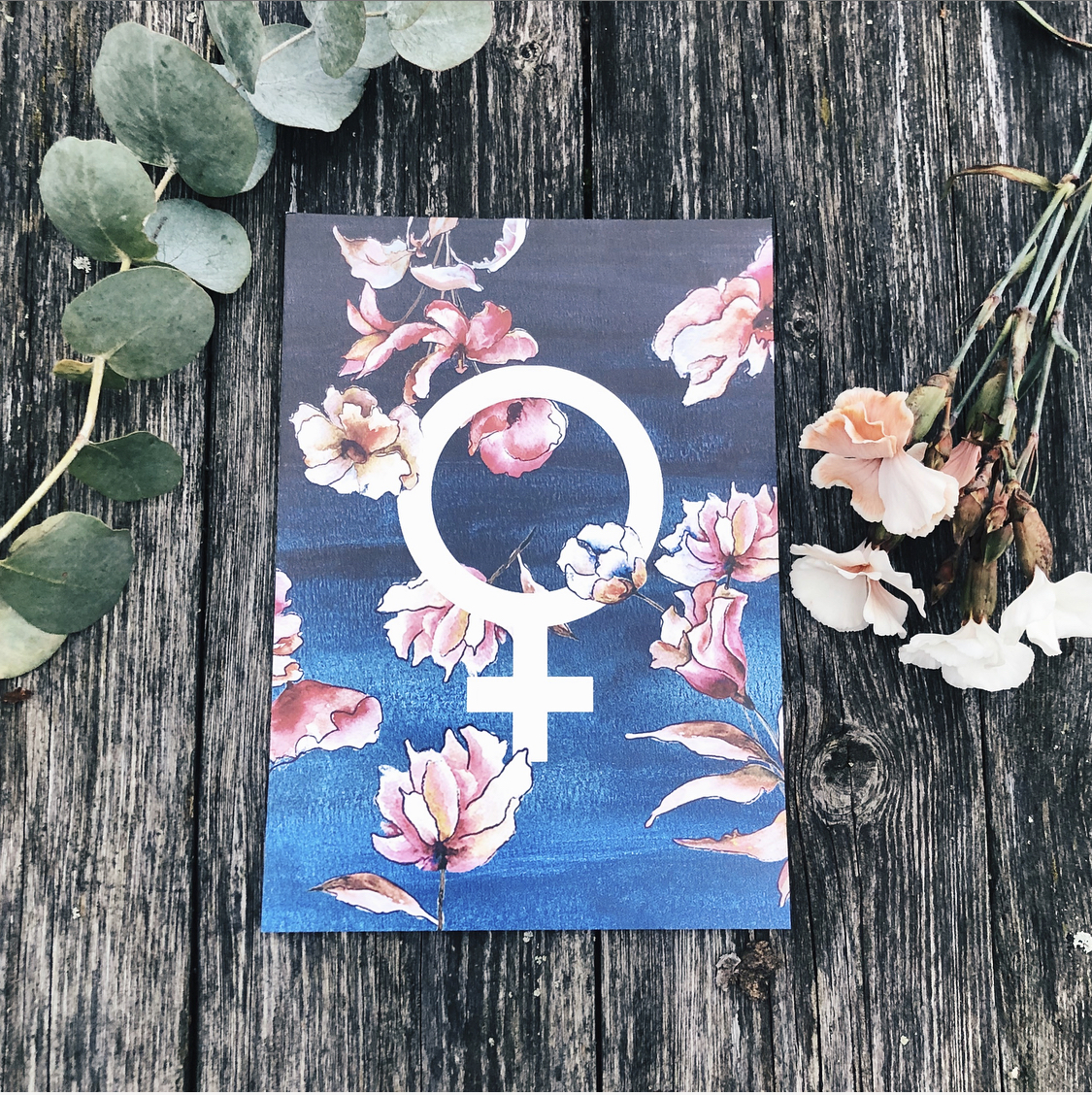 MINIPOSTER ”BLOOM BLUE” GAMLA STANS KREATIVA