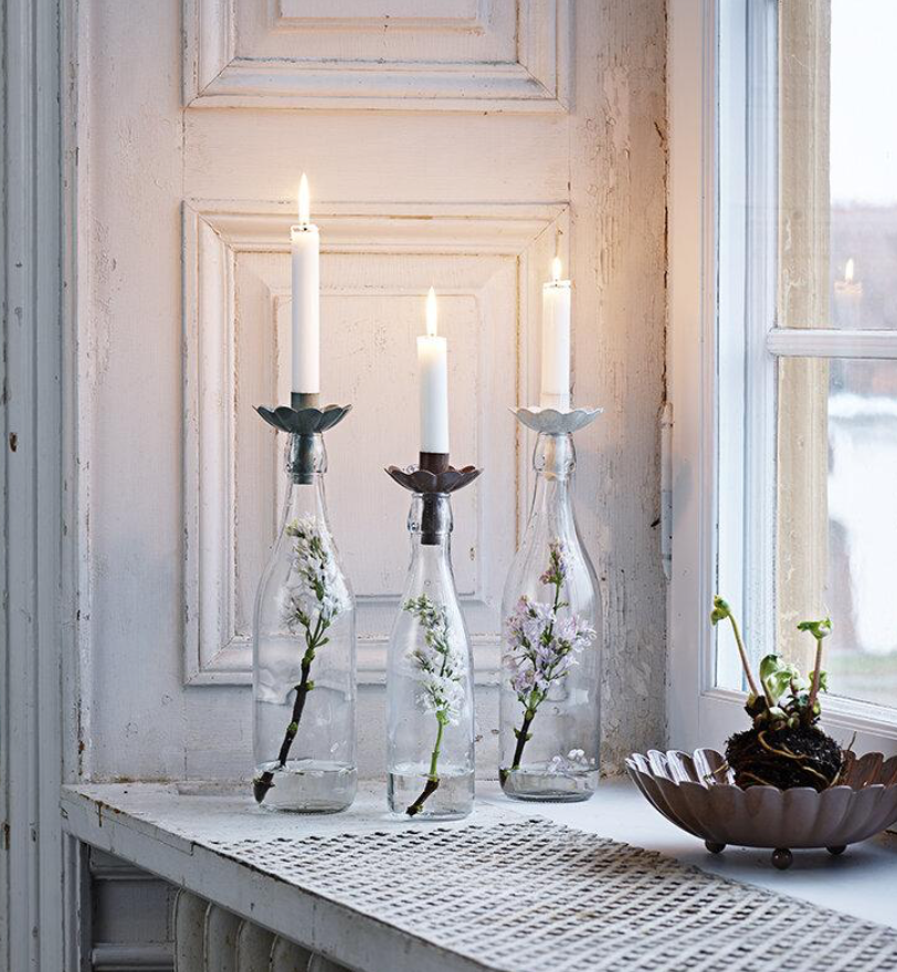CANDLE HOLDERS FOR BOTTLES "INGRID light green"