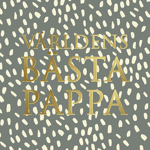 Dubbelt kort "Världens bästa pappa" prick 7,5x7,5cm Sköna Ting
