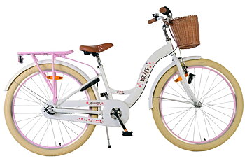 Barncykel Volare Blossom 24 tum – 3 Växlar Vit för barn 8–10 år