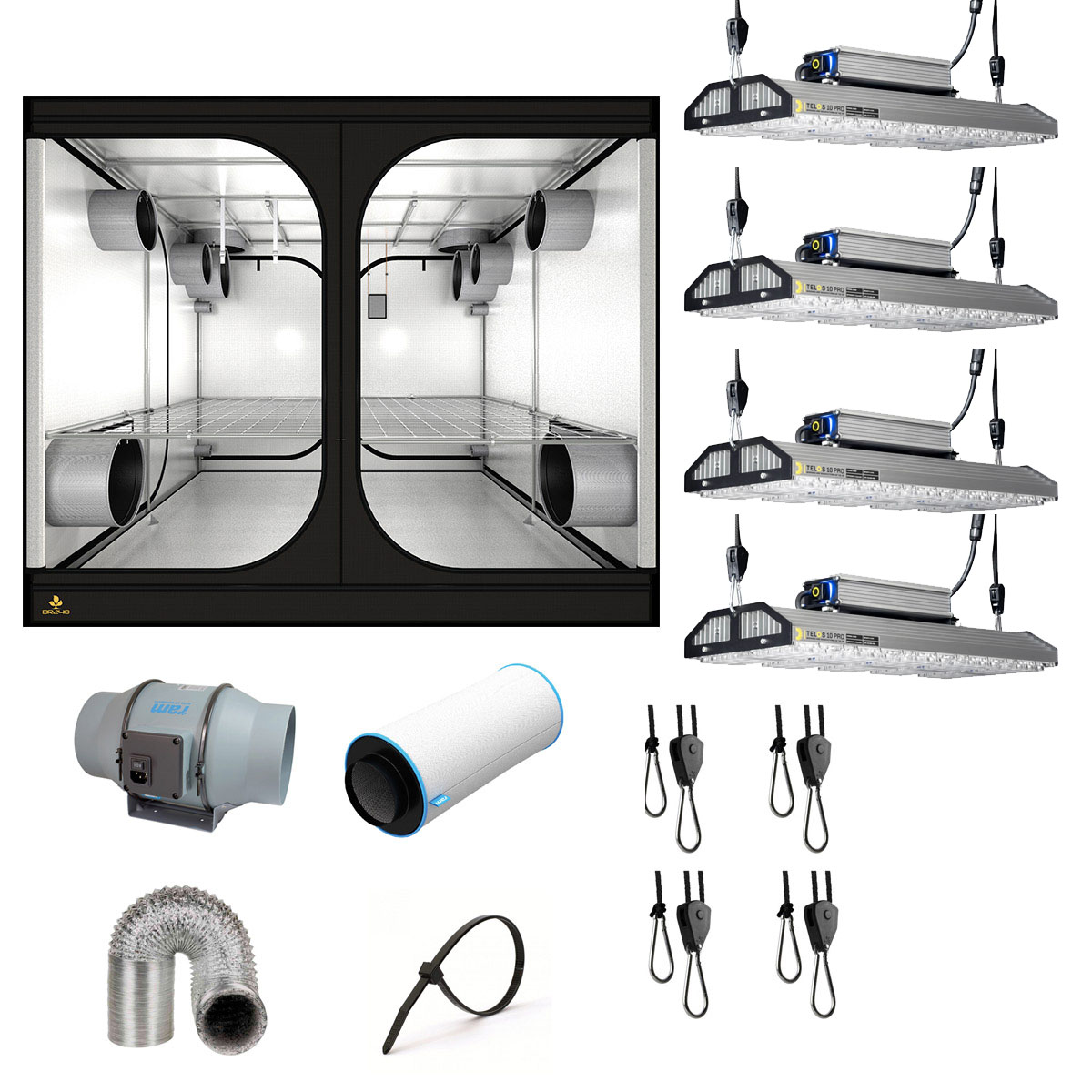 SJ Darkroom 240 Telos 1200W LED 240x240x200cm