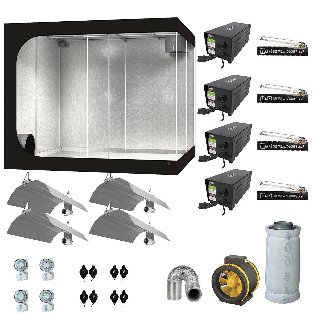 SJ Hydro Shoot 240 2400W Bas Kit 240x240x200cm