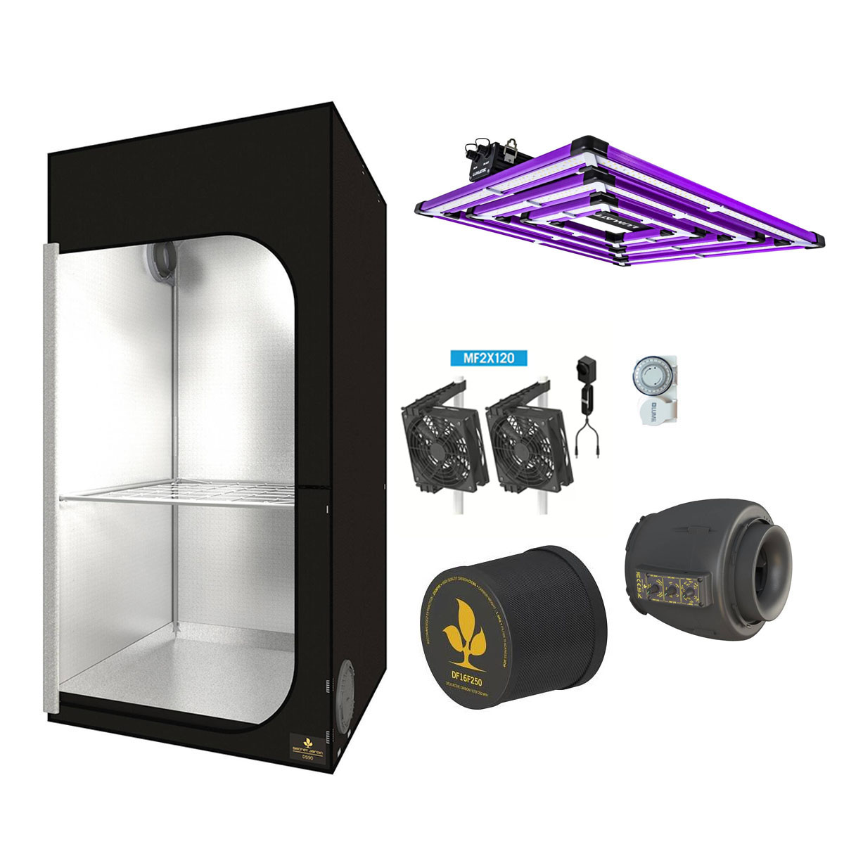 SJ Darkstreet 90 - Lumatek 300W - expert paket med temperaturstyrd EC-fläkt