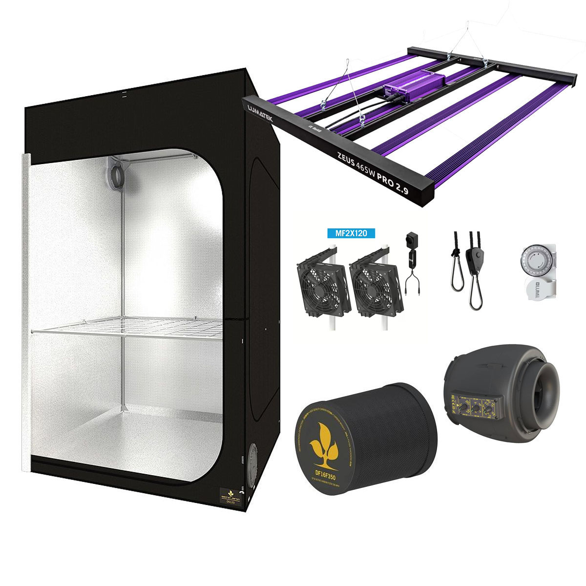SJ Darkstreet 120 - Lumatek 465W - Expert LED paket med temperaturstyrd EC-fläkt