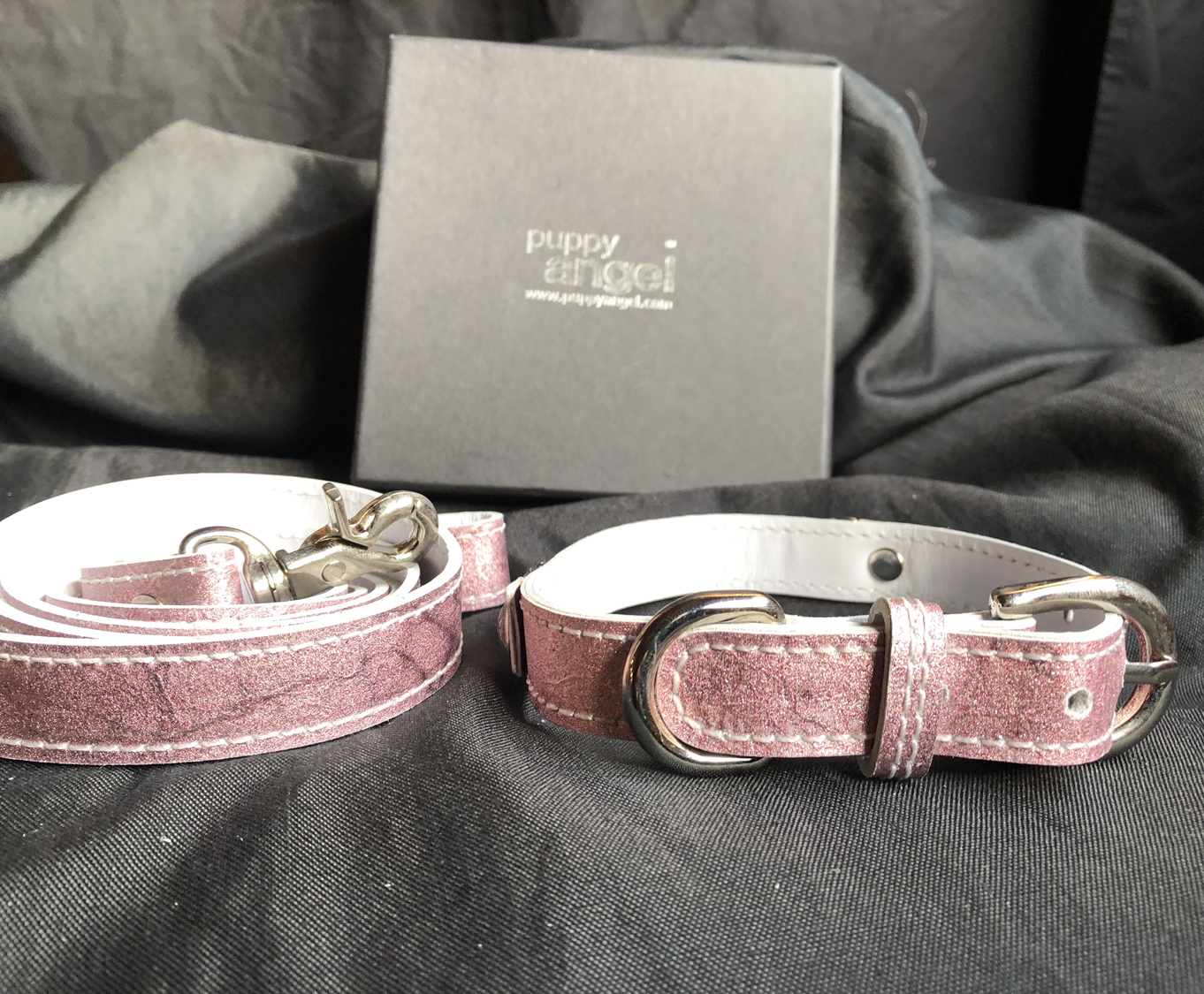 Puppy Angel luxury collar with lead - Pink - 4