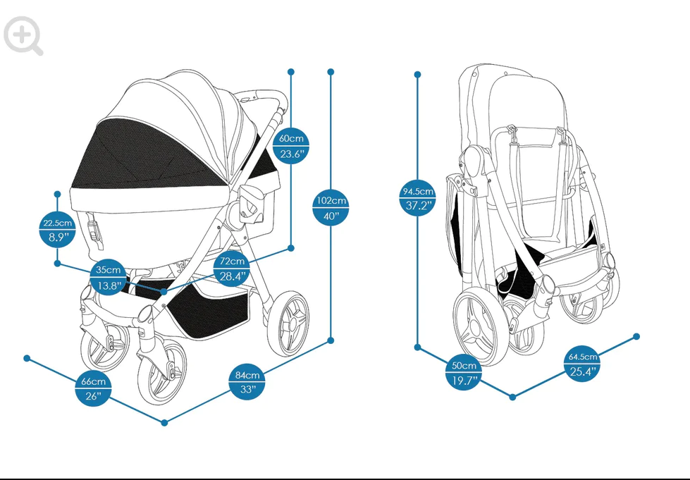 PET STROLLER IBIYAYA RETRO LUXE -  FS2102-BK - PRISMA BLACK - 18