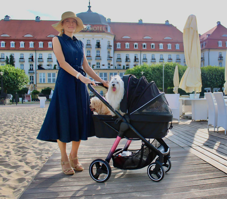 PET STROLLER IBIYAYA RETRO LUXE -  FS2102-BK - PRISMA BLACK - 6