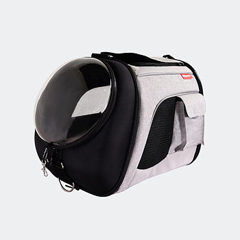 Explorer Airline Transparent Pet Carrier  - Grå