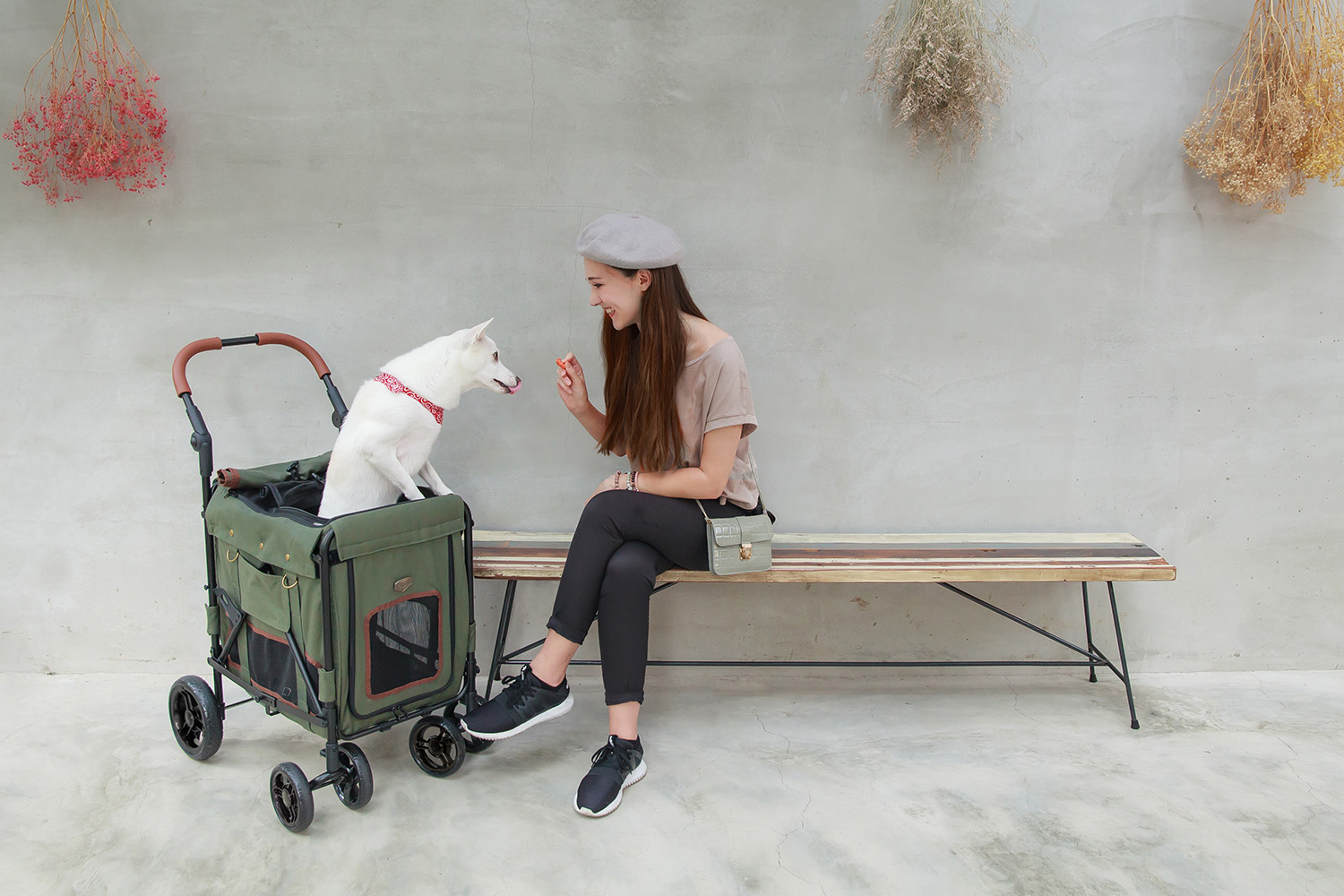 GENTLE GIANT WAGON PET STROLLER - ARMY GREEN - 7