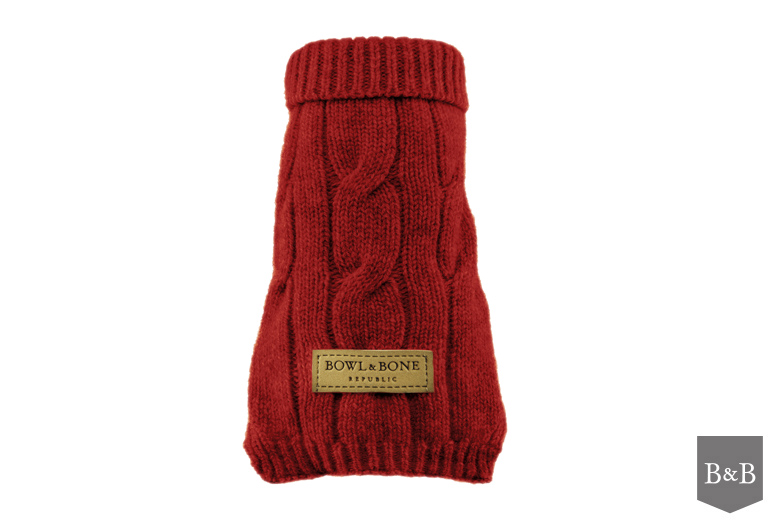 B&B Dog Sweater ASPEN - Red - 2
