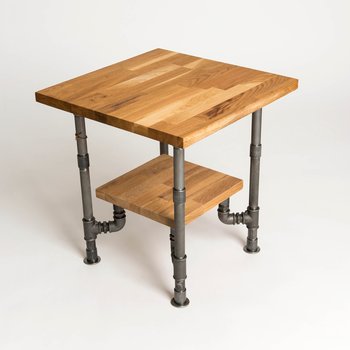 Side table with shelf