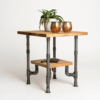 Side table with shelf