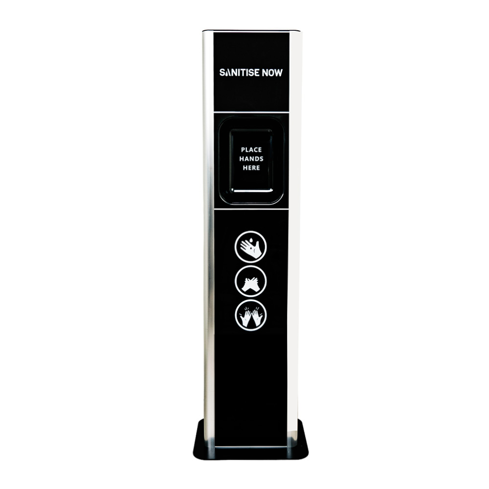 Sanitise Now, golvstående dispenser för handdesinfektion - Svart
