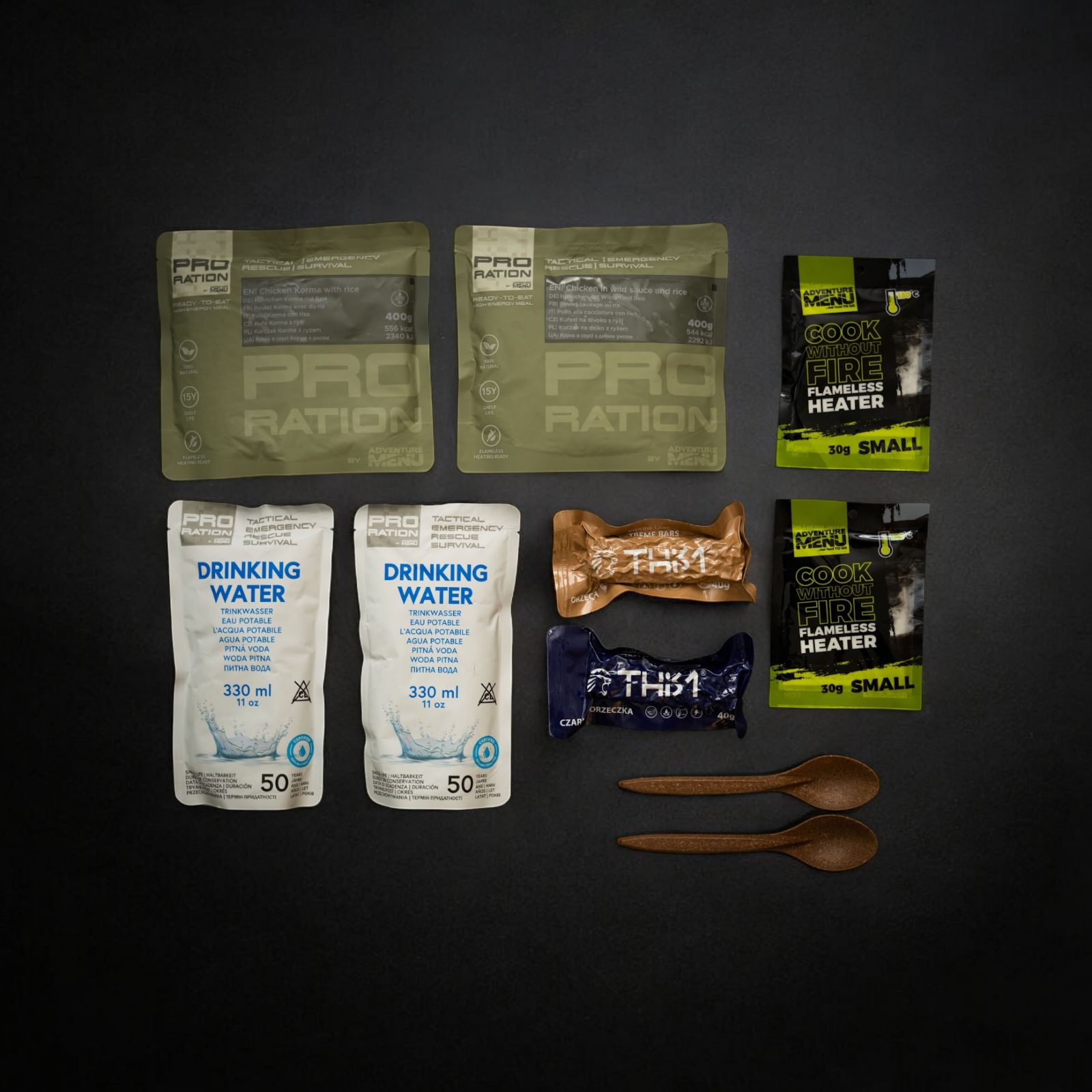 Pro Ration | Emergency Food/Water Pack Menu II | MRE | 2200g - 2