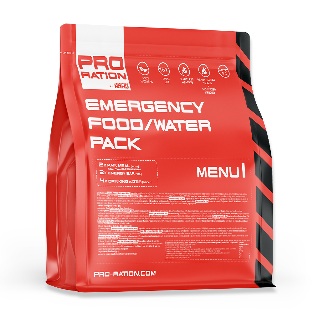 Pro Ration | Emergency Food/Water Pack Menu III | MRE | 2200g