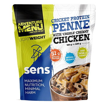 Adventure Menu | Cricket Protein Penne with ´Creole´ Creamy Chicken | Frysetørret mad