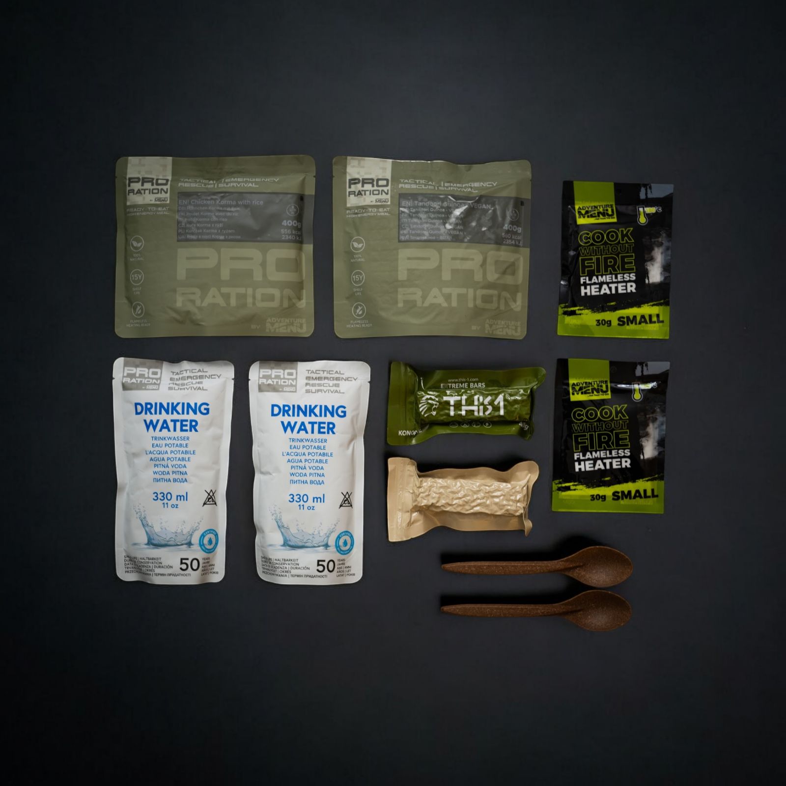 Pro Ration | Emergency Food/Water Pack Menu V | MRE | 2200g - 2
