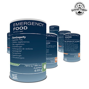 Katadyn Emergency Food | Gefriergetrocknete Lebensmittel | Vegetarisch | Mahlzeitenpaket | 3800g