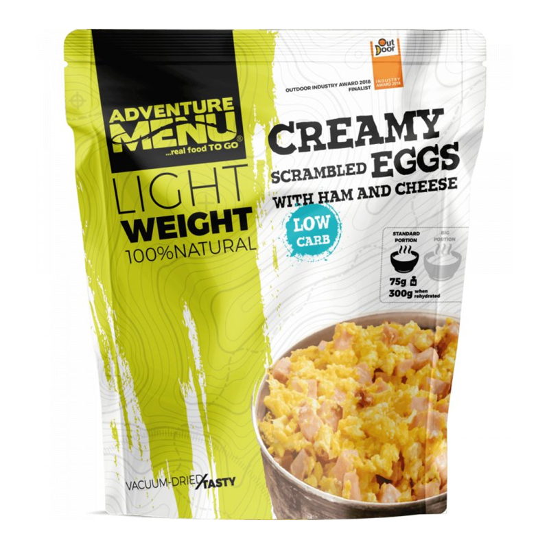 Adventure Menu | Creamy scrambled eggs with ham and cheese | Frystorkad mat | 75g