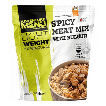 Adventure Menu | Pikante Fleischmischung mit Bulgur Große Portion  | Gefriergetrocknete Lebensmittel | 160g
