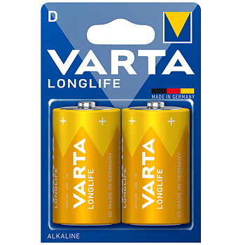 Varta Longlife D-batteri i 2-pakning