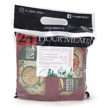 24 Hour Meals | Adventure pack Leichtes Meny 1 Vegetarisch | Gefriergetrocknete Lebensmittel | 900g