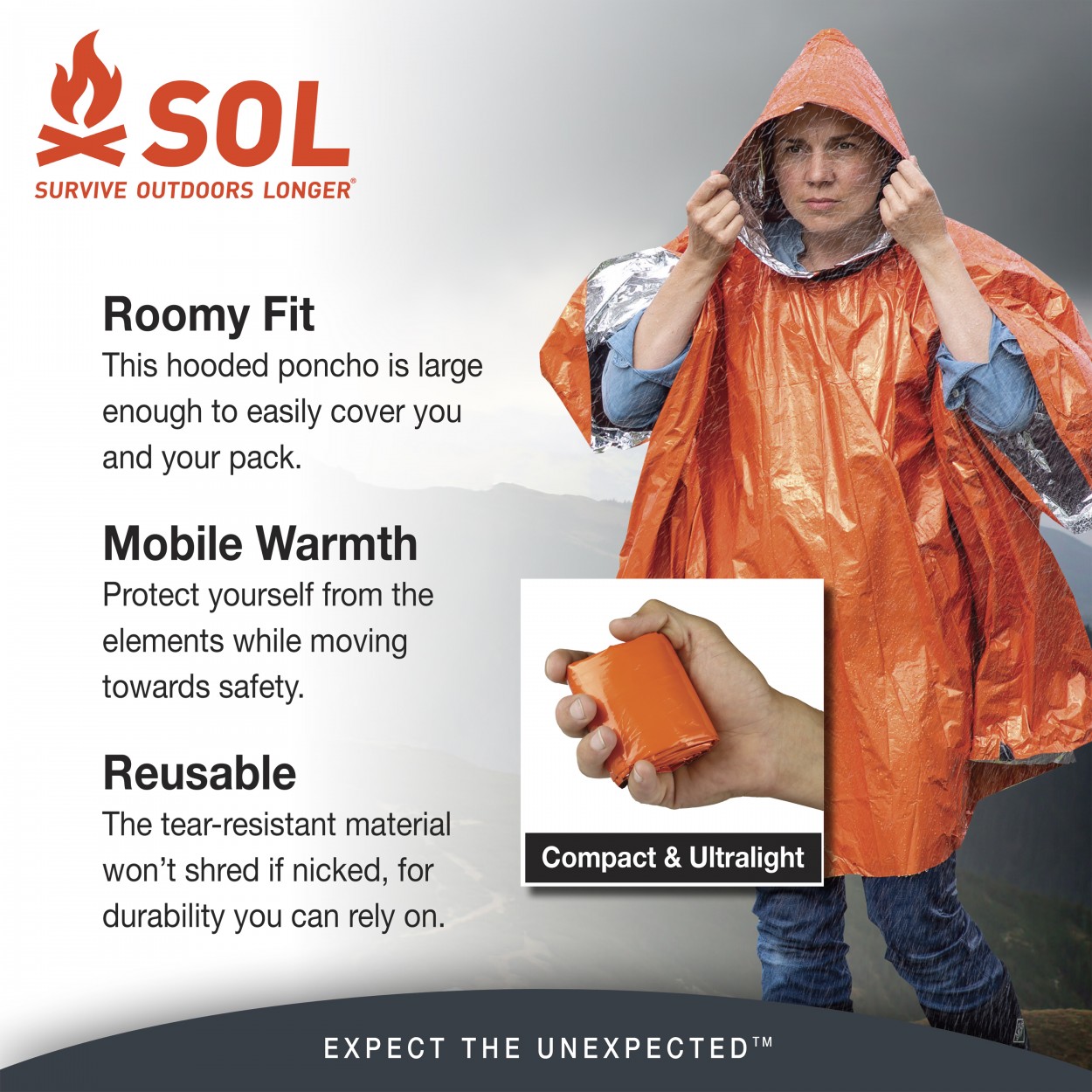 SOL Heat Reflective Poncho - 3