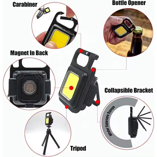 Cob Rechargeable Keychain Light  - 4