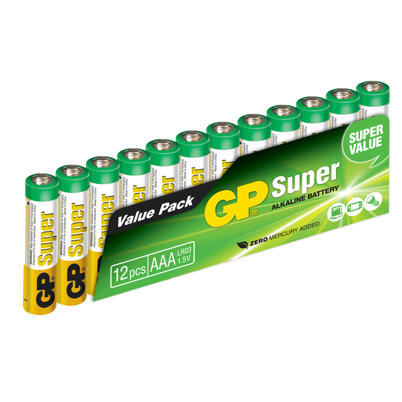 GP Super Alkaline AAA 12-pack