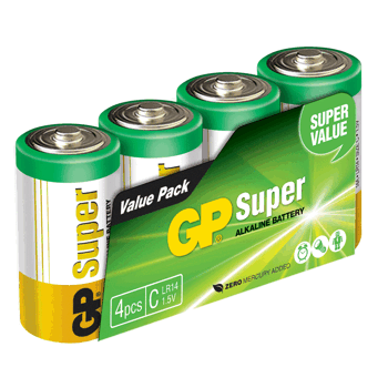 GP Super Alkaline LR14 4-pakning