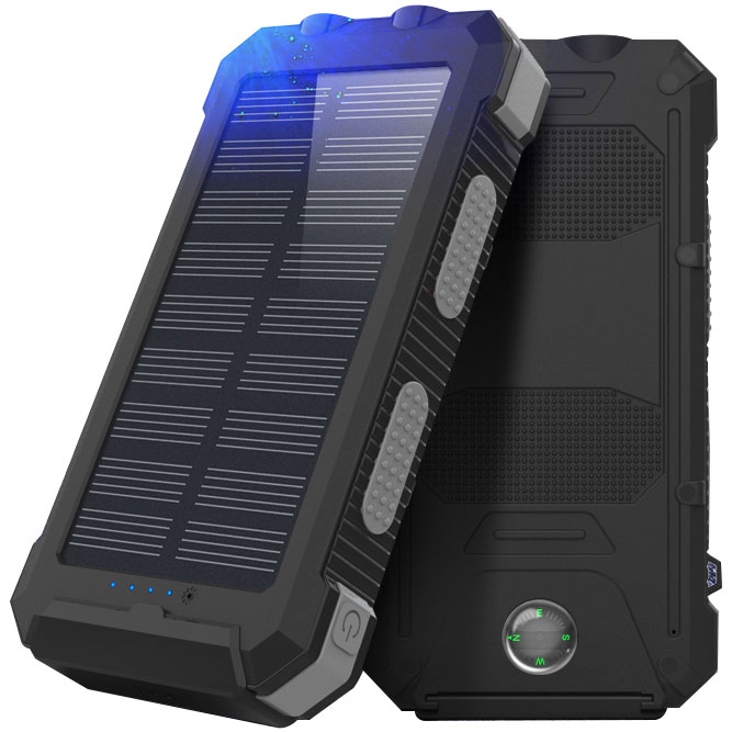 Powerbank 20 000mAh mit Solarzelle 2 x USB - 2