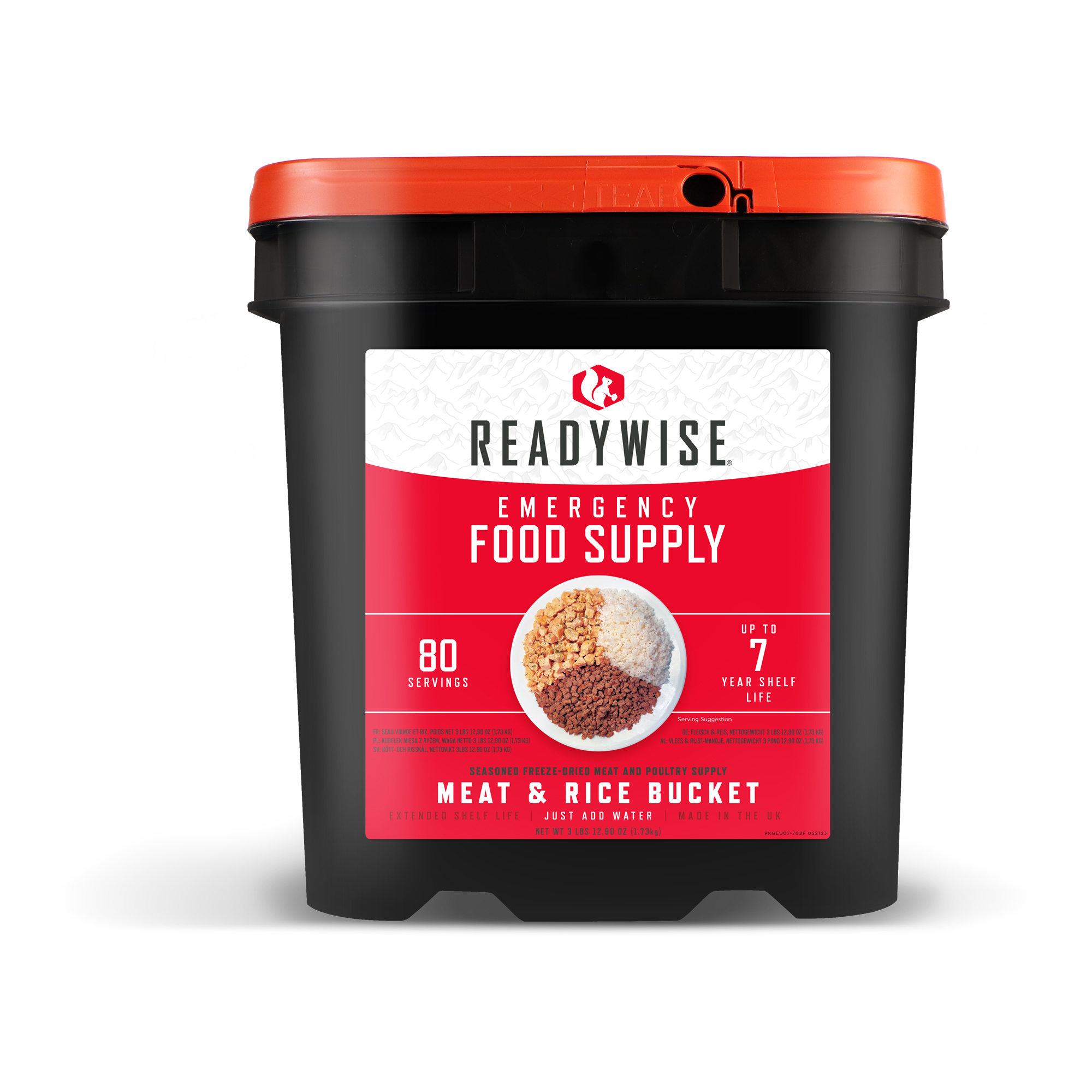 ReadyWise 80 Serving Meat & Rice Bucket | Frystorkad mat | 1730g
