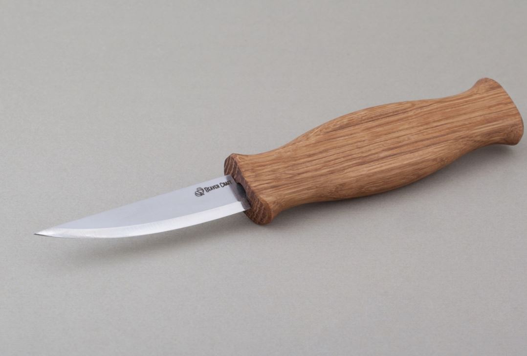 BeaverCraft Whittling Sloyd Knife with Oak Handle C4