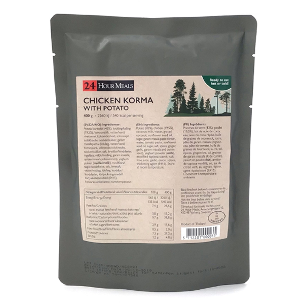 24 Hour Meals | Chicken Korma potato | MRE | 400g