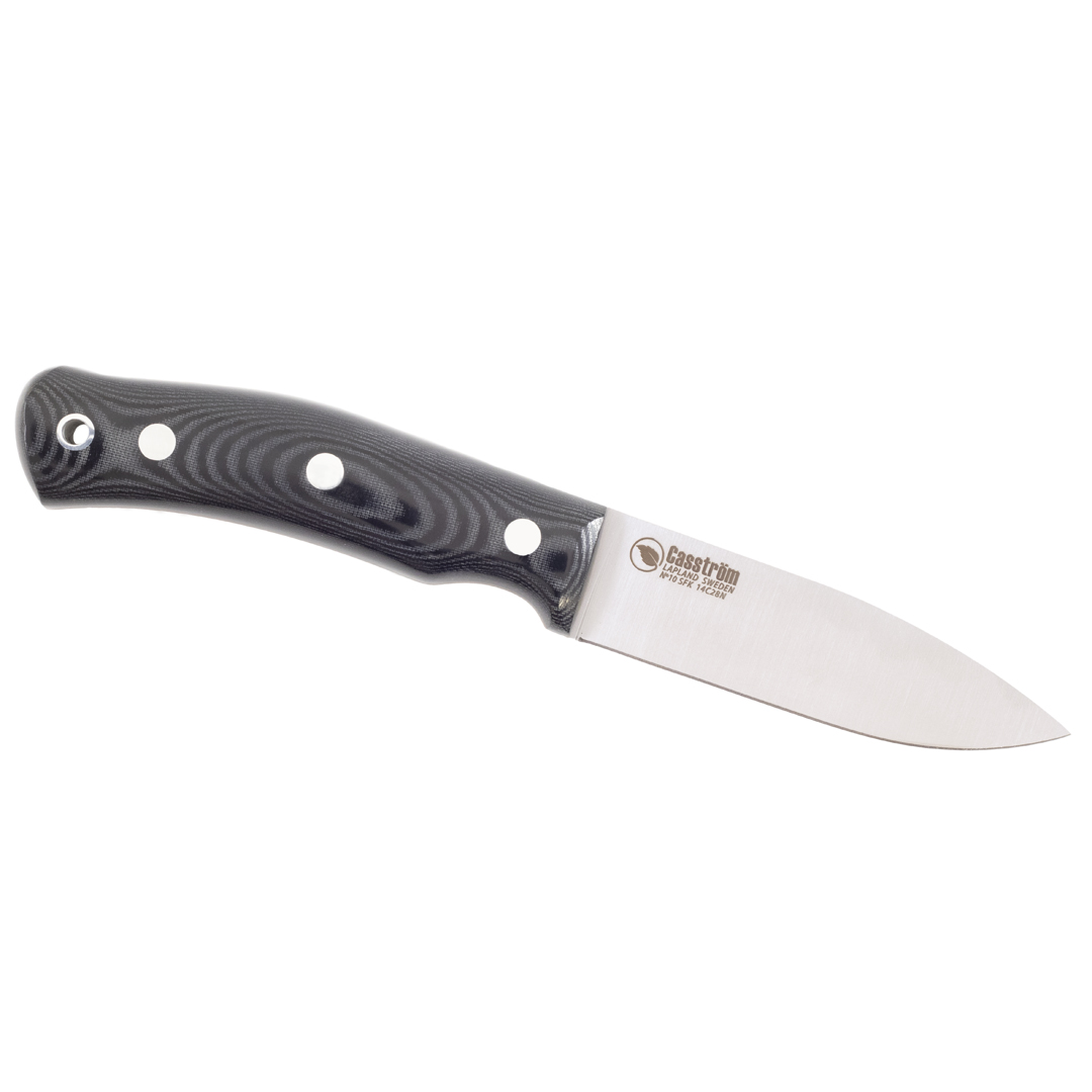 Casström No.10 Schwedisches Waldmesser, Schwarzes Micarta, Rostfrei, Kydex - 2