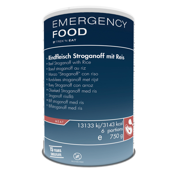 Emergency Food | Beef Stroganoff with rice | Frystorkad mat | 750g